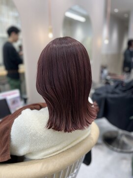 ロンドシェリ 仙台(Lond Cheri) 切りっぱなしボブ ピンクラベンダー ダブルカラー 仙台 韓国