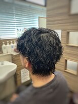 銀座マツナガ 神田店 メンズパーマウルフ波巻き20代