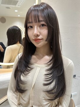 サイン 渋谷(SIGN) 韓国ヘアーハッシュカットレイヤーカットグレージュブリーチ無し