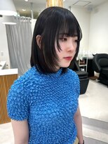 ハニー 町田(HONEY)&nbsp;フェイスレイヤーボブ　黒髪　ダークアッシュ　シアーブラック