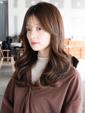 エインアンリー 明治神宮前(AIN.ANLY.) ☆ホワイトグレージュミニウルフデジタルパーマチェリーブラウン