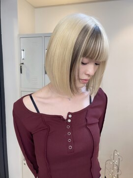 フラム 渋谷(flamme) ブロンド×ローライトのデザインカラー