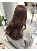 髪質改善カラー　ミルクティーベージュ　レイヤーカット　韓国