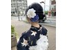 [電話受付]花火大会浴衣着付け(作り帯)＋ヘアアレンジ￥11,000→￥6600
