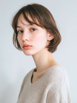 トクテ 高円寺(tokute) くびレイヤーエモージュ前髪モテベージュレイヤーミディ/高円寺