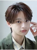 フェザーパーマセンターパートニュアンスパーマ韓国マッシュ黒髪