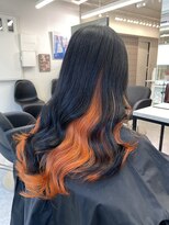 ペレ 渋谷(PELE)&nbsp;くびれヘア/アプリコットオレンジ/夏のヘアアレンジ/渋谷