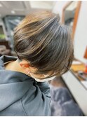 ハンサムショート × グレージュハイライト
