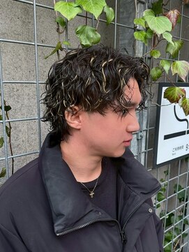 ビンゴ(BINGO) 2311毛流れセンターパートハイライトメッシュニュアンスウルフ