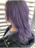 小顔セミウェットウェーブピンクベージュハイライトカラー