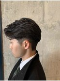 メンズビジネスショート×パーマ