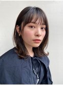 暗髪×ロブ×シースルーバング×オーガニックヘア