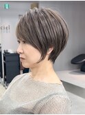 【横浜】小顔ネビージュ黒髪秋色透明感カラーワンレンボブルフ