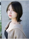 くびレイヤー前髪なしグレージュボブ 外はね【AIN.表参道】川原