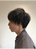【soy-kufu】MEN'S HAIRアッシュブラックマッシュパーマ