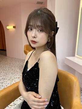 ボタン シブヤ(VOTAN SHIBUYA) 韓国ヘア/前髪あり/顔まわりカット/ハーフアップ