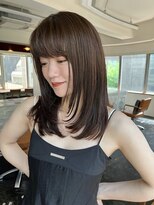 レイヤーカットグレージュカラーミディアム♪