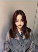 韓国レイヤー×ワインレッド×髪質改善