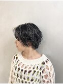 小森谷,黒髪ハイライト, プードルパーマ,小顔,ワンレンj50