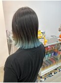 夏のブリーチデザインカラーブルーグラデーション