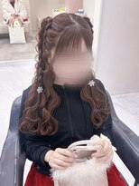 ヘア サロン クラン ソア 心斎橋店(hair salon clan soar) 編みおろしハーフツイン/心斎橋ヘアセット