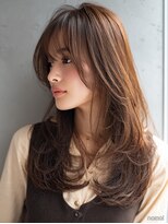 ダル 渋谷/表参道(DAL.)&nbsp;顔周りカットハッシュカットダークブラウンワンホンレイヤー韓国