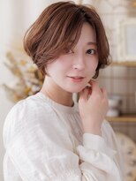 カバーヘア ブリス 上尾西口店(COVER HAIR bliss)&nbsp;小顔ひし形レイヤーボブ抜け感ピンクベージュブリーチなし30代a