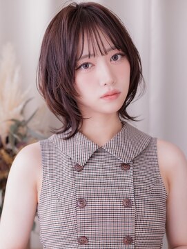 カバーヘア ブリス 上尾西口店(COVER HAIR bliss) 夏カラーブリーチなし小顔シースルーバングマレットウルフ20代a