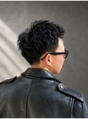 アップバング×パーマスタイル