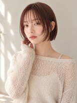 メドウ(meadow) オレンジブラウン ダブルカラー 顔周りカット ミニボブ 髪質改善