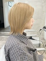 ダブルトーキョー シブヤ(W-TOKYO SHIBUYA)&nbsp;ボブレイヤーカットボブカットハイトーンミルクティーベージュ