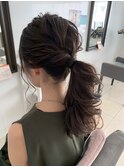 ポニーテール パーティー ブライダル ドレスヘア 結婚式