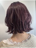 Lien☆ピンクバイオレット×外ハネボブ×デザインカラー