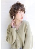 大人かわいいラフウェーブで簡単マロンベージュパーマ