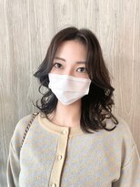 エフィールベルタ(afeel belta) 【韓国風】ミディアムくびれレイヤー×透明感グレージュ