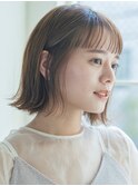 20代30代大人かわいいうる艶髪透けバングぷつっとボブ