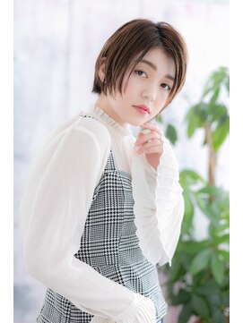 ミック 日暮里店(miq) 大人かっこいいかきあげ前髪前下がり小顔ボブショートb1