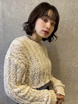 アース 三軒茶屋店(HAIR&MAKE EARTH) 三軒茶屋_レディース_ミディアム_ボブ_コテ巻き_パーマ_小顔