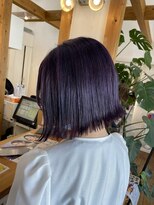 ギャラクシー ヘアードレッサーズ(galaxy hairdressers)&nbsp;大人ボブ色落ち可愛いダークラベンダーカラー