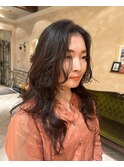 ロングレイヤー/くせ毛/パーマ/フェイスレイヤー/20代/30代
