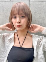 レア 渋谷(Le'a) フェイスレイヤー/ボブ/切りっぱなし/ミルクティーベージュ
