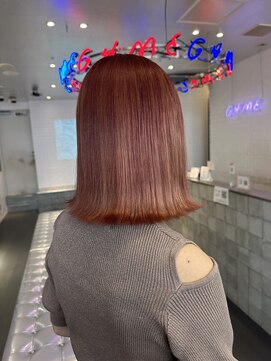 ゲーム 原宿店(GAME) ピンクブラウン×外ハネボブ