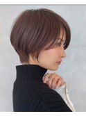 表参道髪質改善カラーウルフショートカットベージュアッシュ40代
