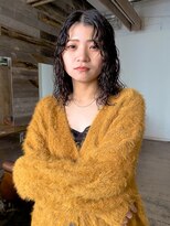 ヘアークラフト(Hair Craft) ハードパーマ×暗髪ロングボブ/前髪パーマ