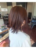レイヤーカット×ミディアム10.15暗めカラー