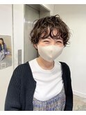 丸みショートパーマ