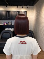 アシュレイ(ASHLEY)&nbsp;suzu ぷつっと顎ラインボブ×ボルドーカラー 大阪福島区