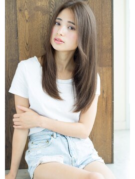 ローラン(ROULAND) まとまりのあるセンターパートうるツヤハニーヘアロング