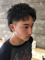 ニアウ 伊勢崎連取店(Niau)&nbsp;メンズショートアップバングウルフソフトツイストパーマメンズ