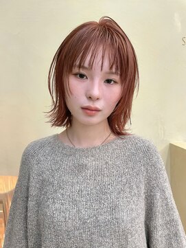 スニュウ(snuw) 【snuw mina】ボブレイヤーカット/オレンジブラウン